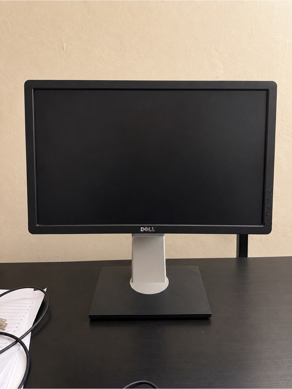 Dell Black Monitor with Silver Stand